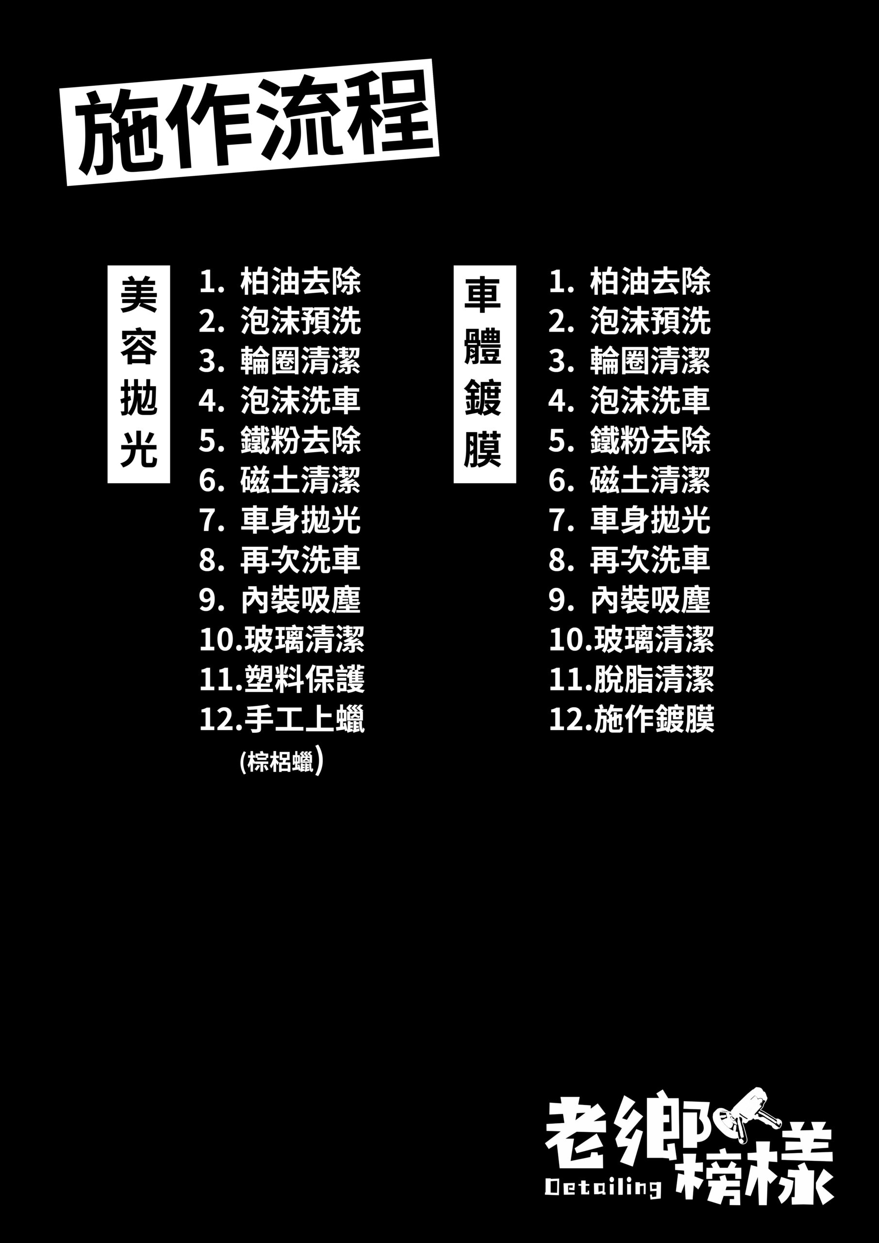 汽車美容施作流程