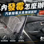 台中汽車除霉案例，車內座椅與車門大面積發霉，老鄉榜樣汽車美容提供內裝除霉清潔